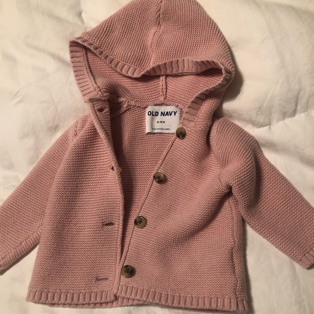 Old Navy baby girl button up sweater hoodie